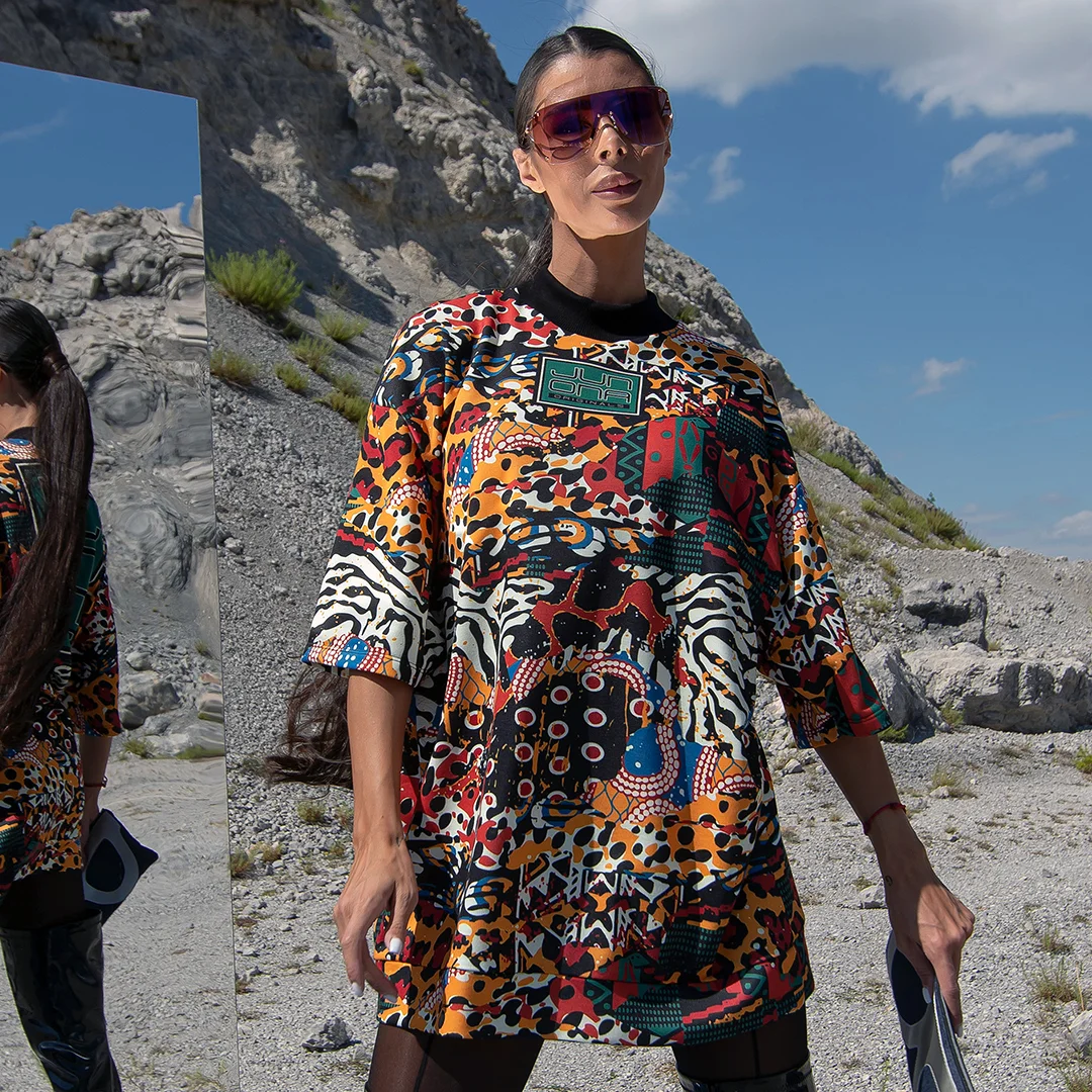 Рокля Junona с многоцветен принт