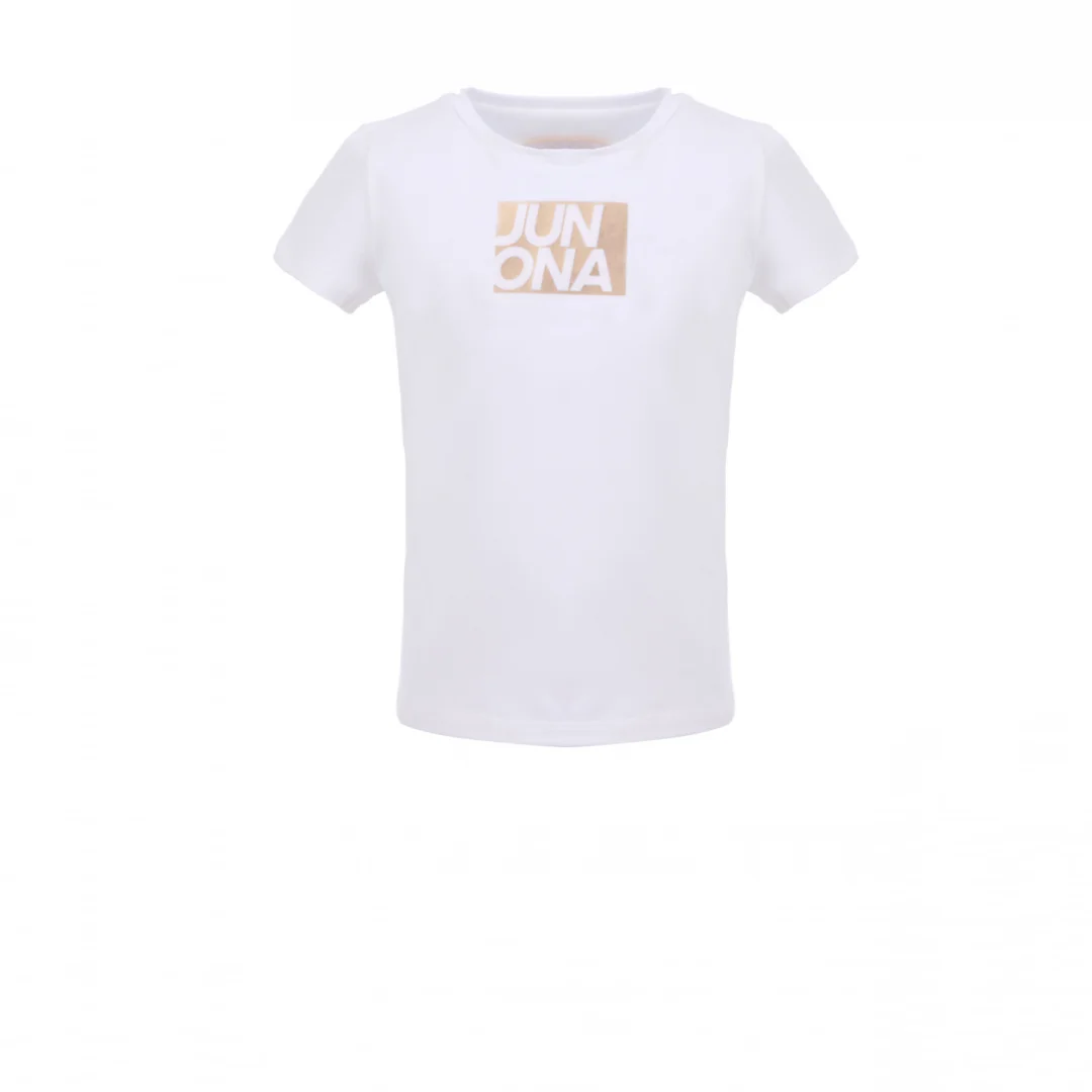 Детска тениска със златно лого Junona - Junona Детска тениска със златно лого Junona