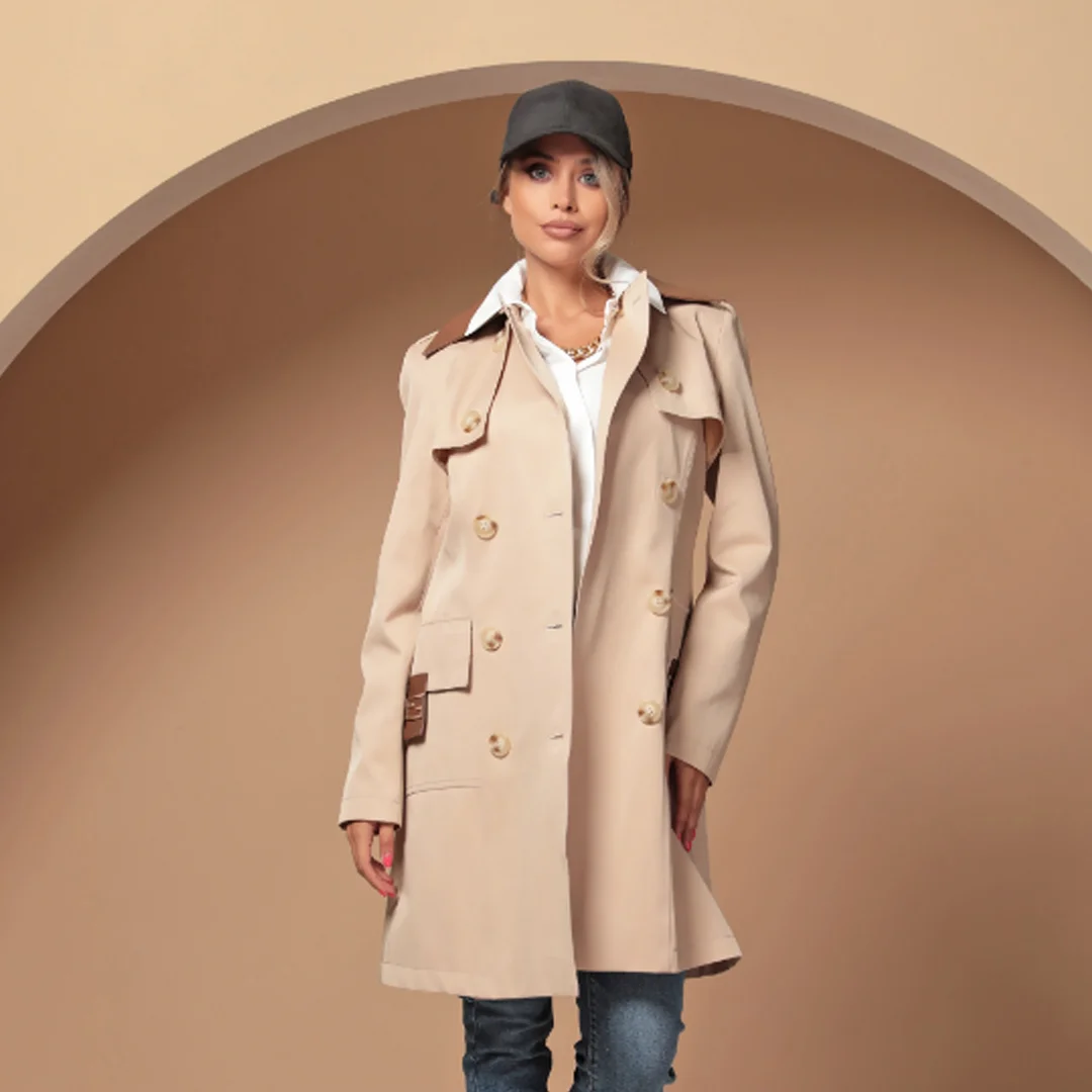 Тренчкот с кожа и копчета - Junona Тренчкот с кожа и копчета