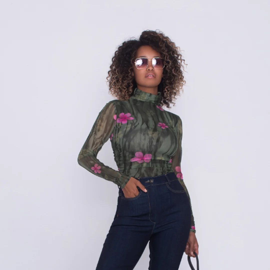 Мрежесто боди с принт - Junona Мрежесто боди с принт