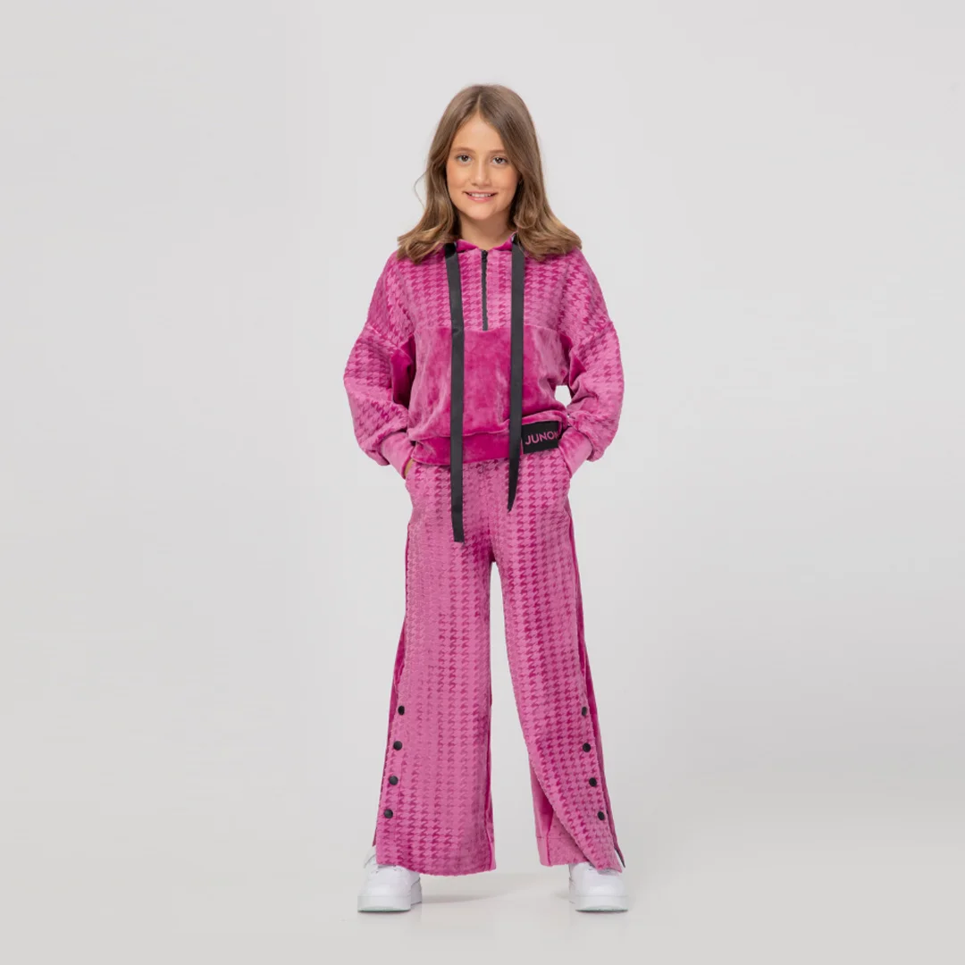 Детски суитшърт с качулка от кадифе