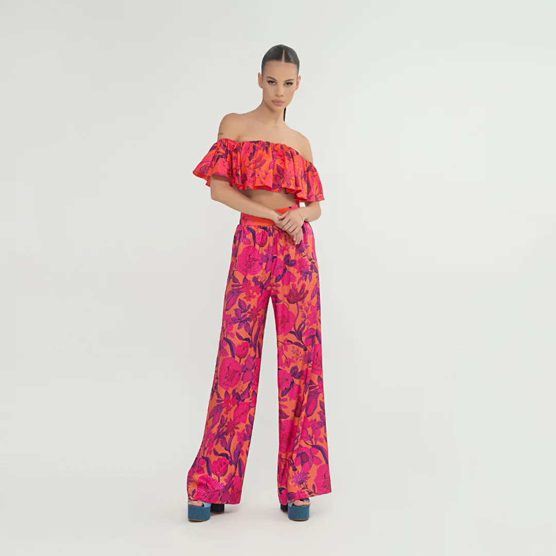 Сатениран Панталон с Широки Крачоли