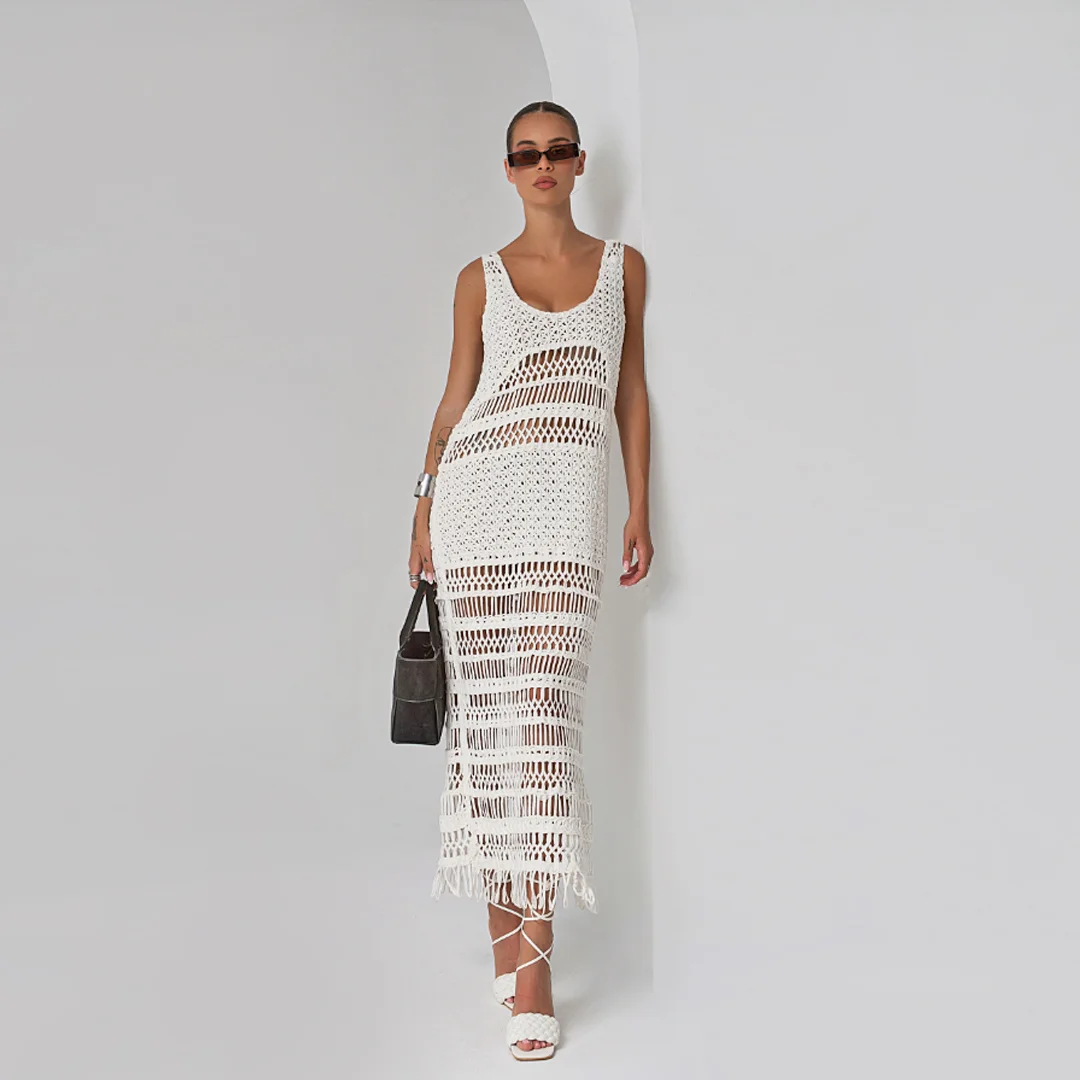 Дълга рокля от мрежеста плетка - Junona Дълга рокля от мрежеста плетка