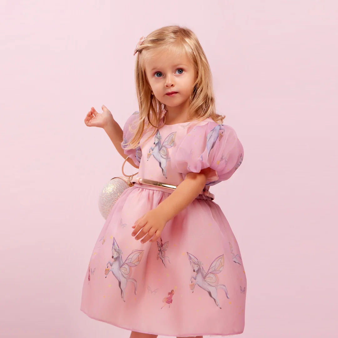 Детска рокля с принт