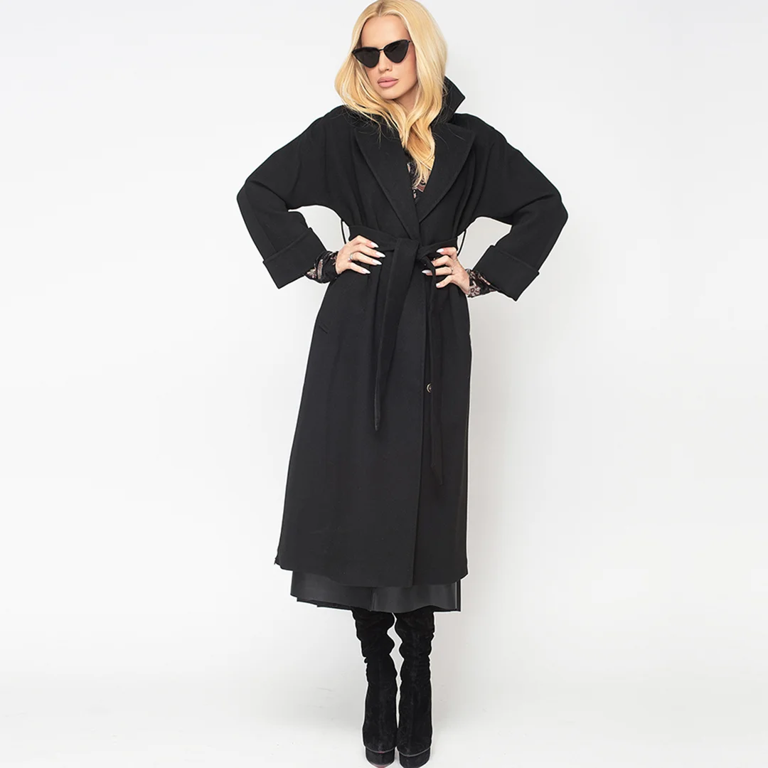 Удължено палто с колан - Junona Удължено палто с колан