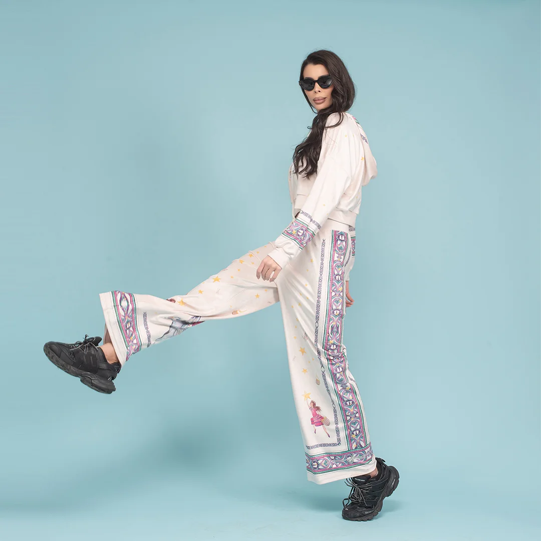 Панталон от кадифе с широки крачоли - Junona Панталон от кадифе с широки крачоли