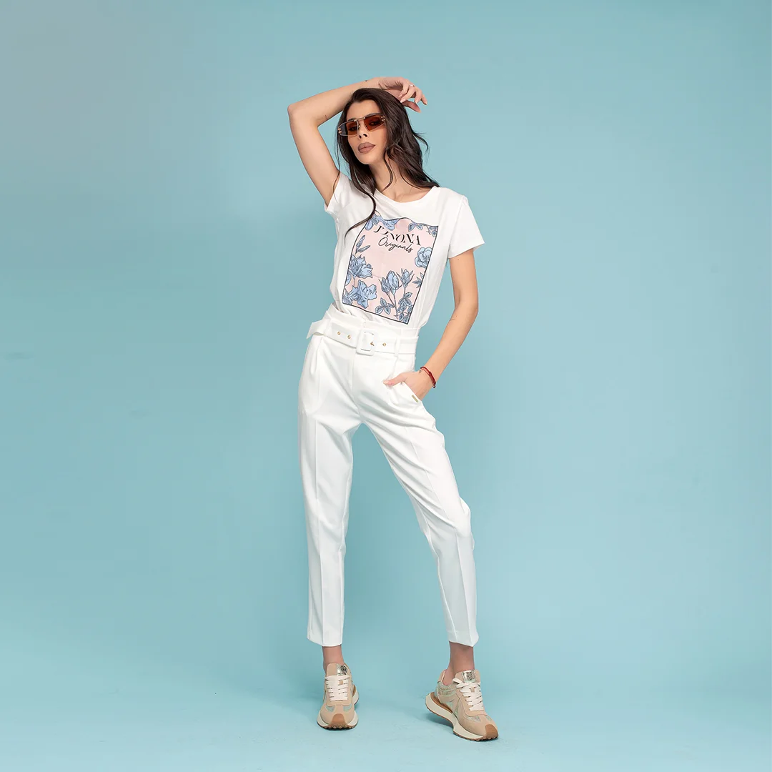 Панталон с висока талия и колан