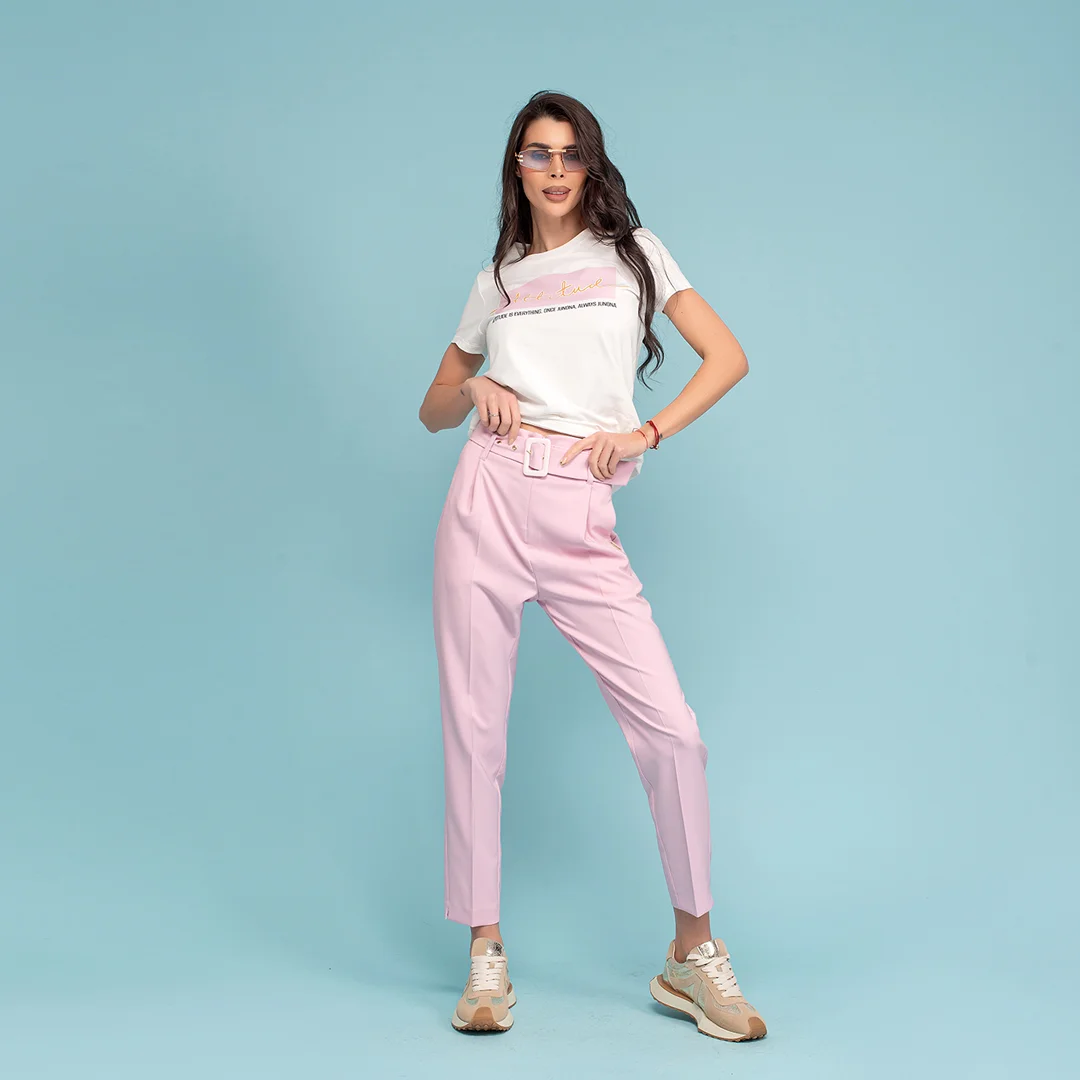 Панталон с висока талия и колан