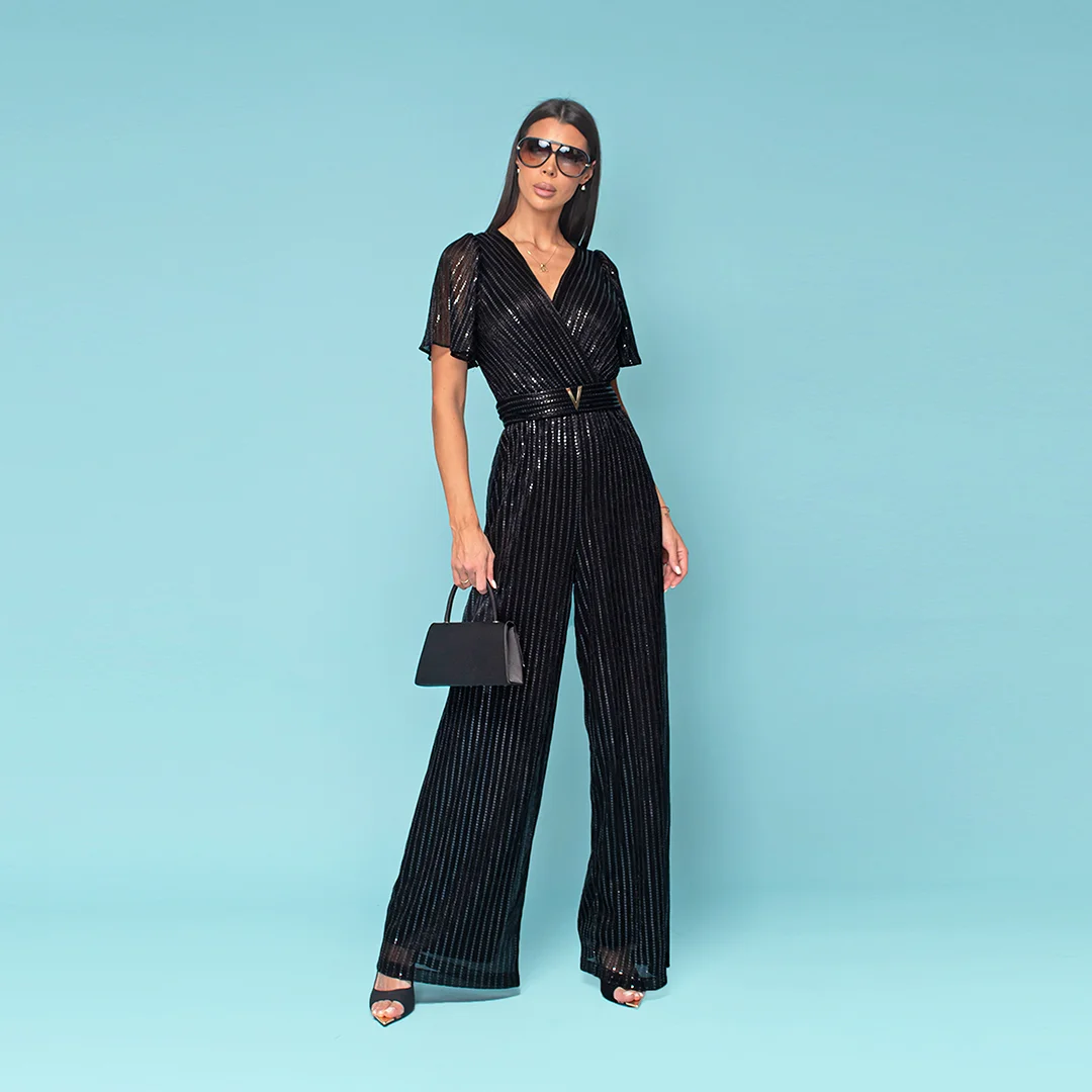 Елегантен гащеризон с прехлупване - Junona Елегантен гащеризон с прехлупване