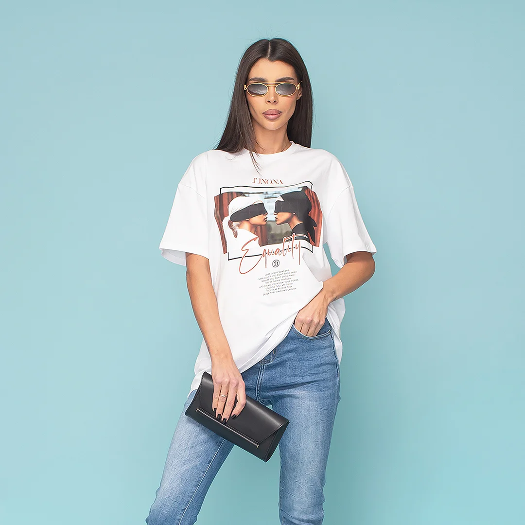 Оувърсайз тениска с щампа