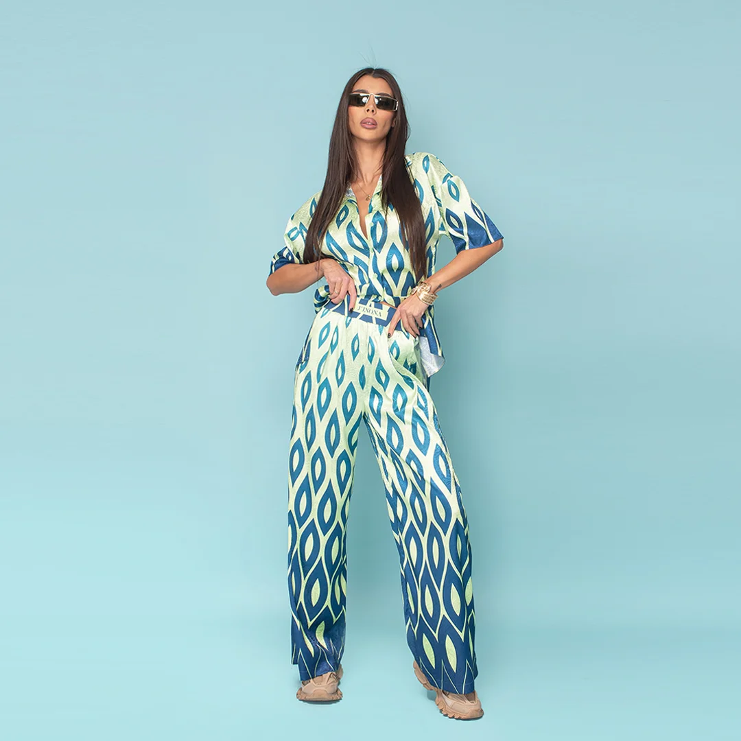 Свободен сатениран панталон