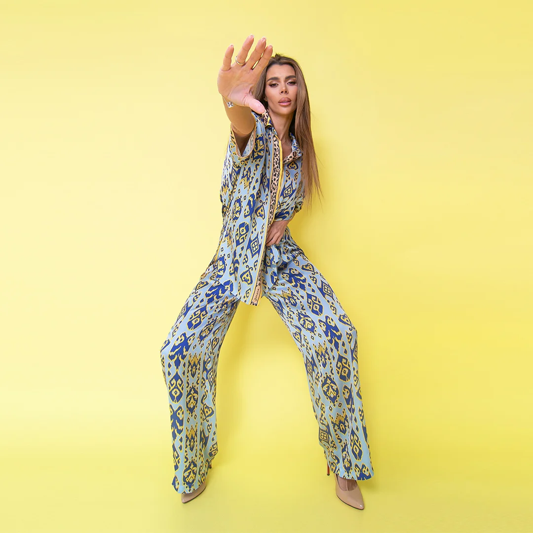 Свободен сатениран панталон