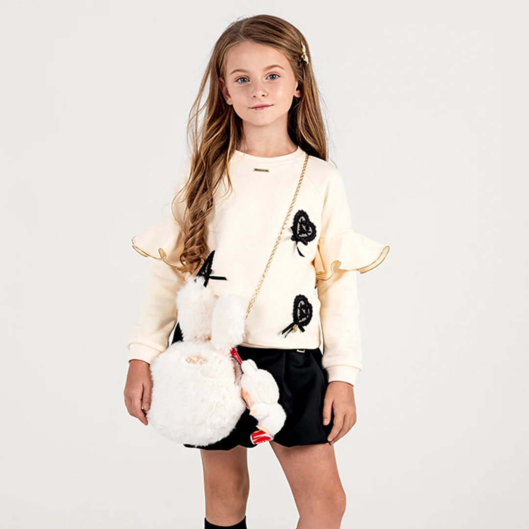 Детски суитшърт с къдри на ръкавите - Junona Детски суитшърт с къдри на ръкавите