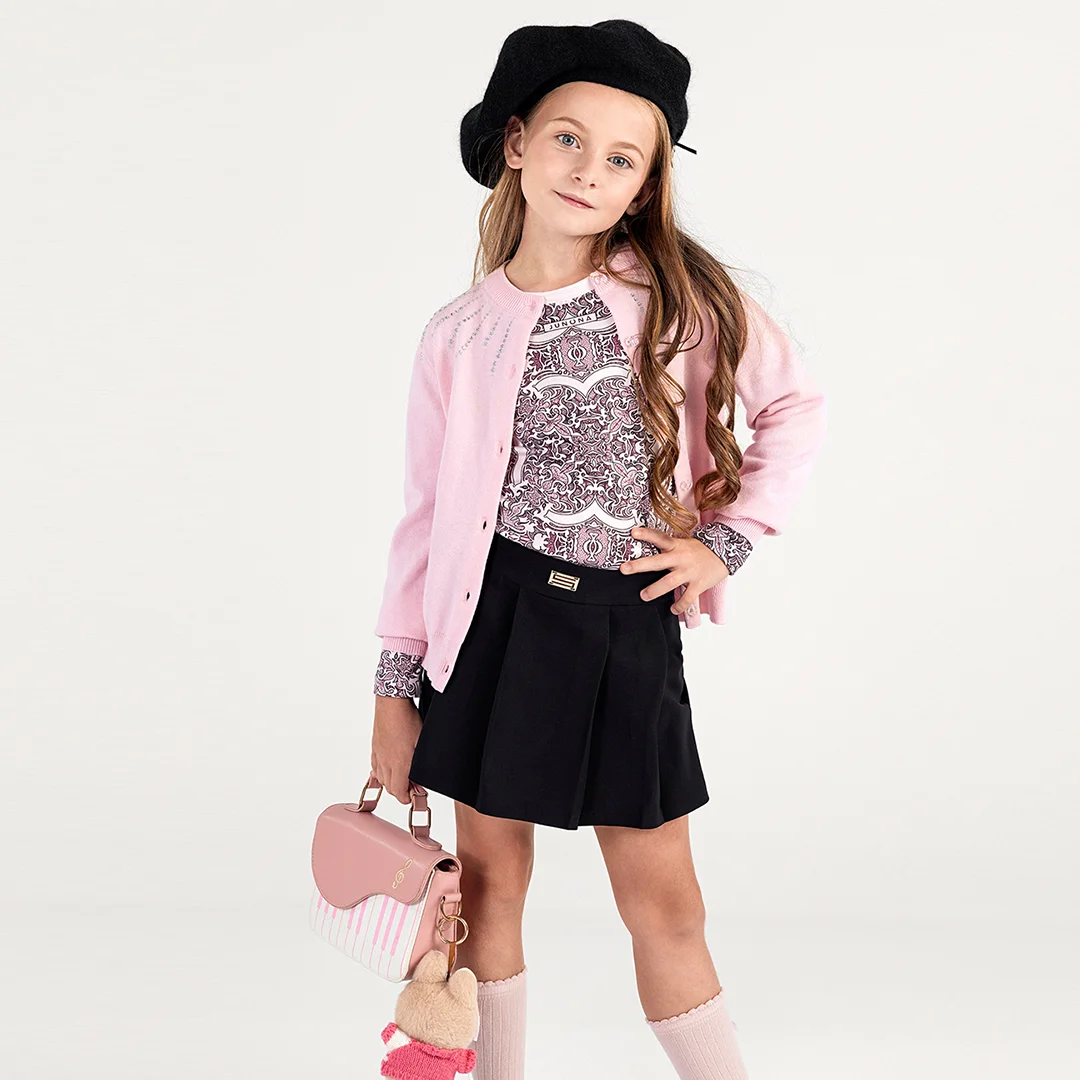 Детска плетена жилетка с камъни - Junona Детска плетена жилетка с камъни