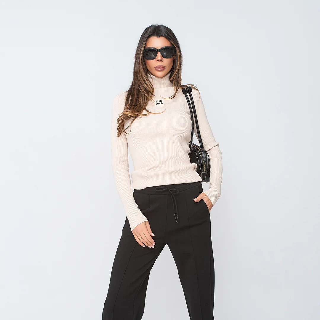 Рипсена блуза с поло яка и гумирано лого