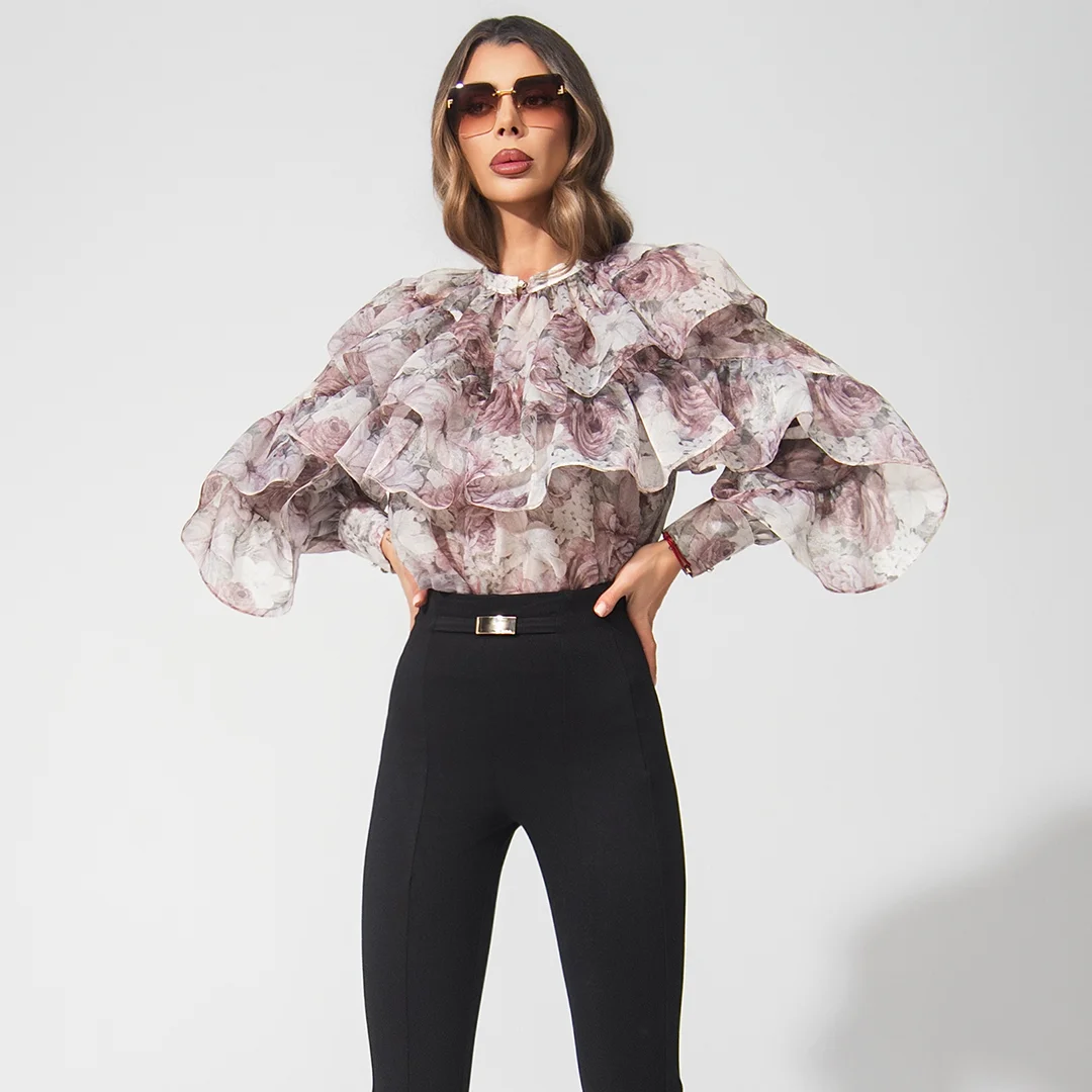 Елегантна риза с волани