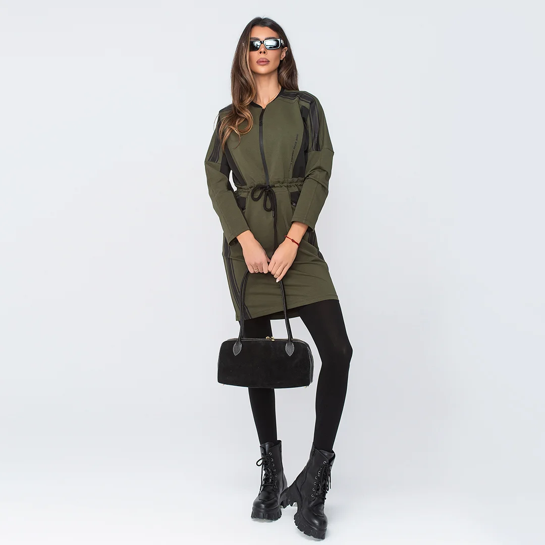 Рокля с регулируема талия и цип