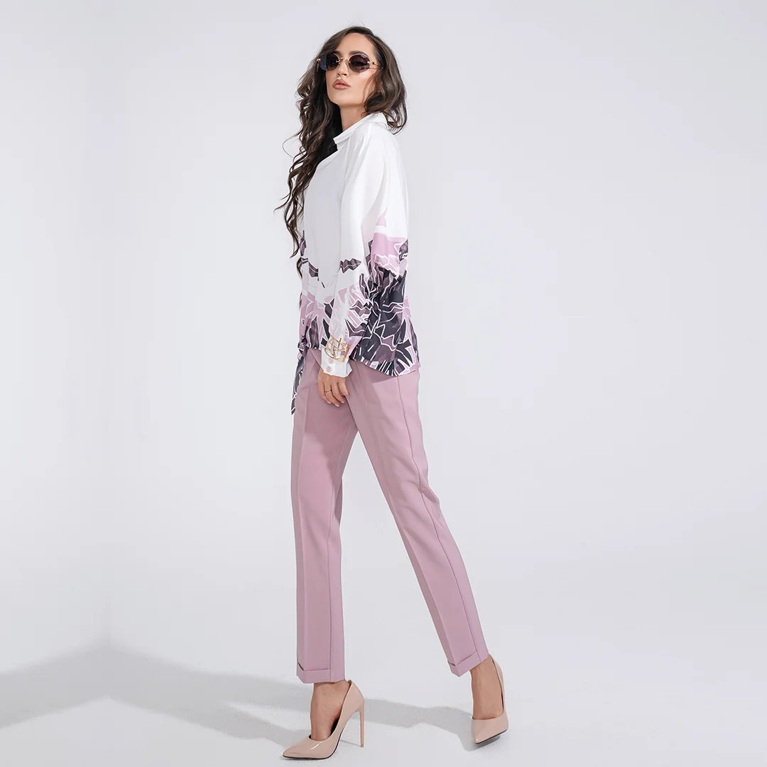 Прав елегантен панталон с копчета Junona