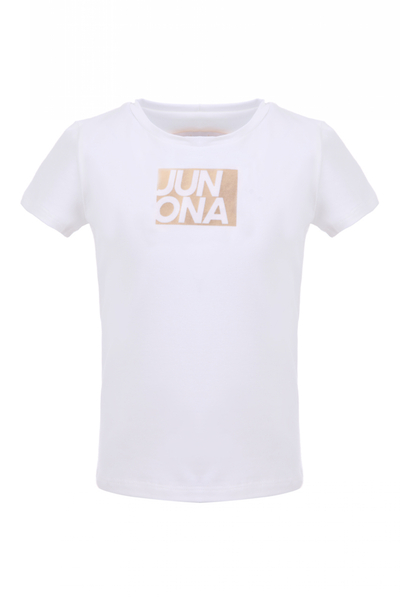 Детска тениска със златно лого Junona